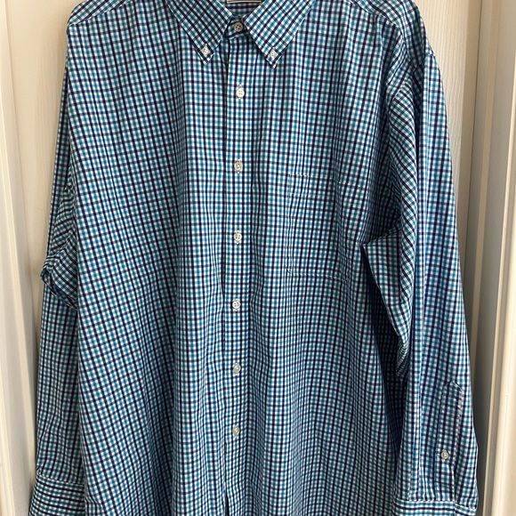 Izod Classic Fit Button Down XL Teal/Purple/Grey - Picture 2 of 11